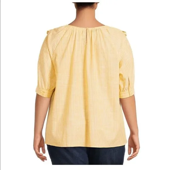 Short Sleeve Ruffle Woven Blouse - Picture 3 of 11